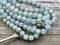 *25* 6mm Turquoise Washed Aqua Mercury Fluted Round Melon Beads